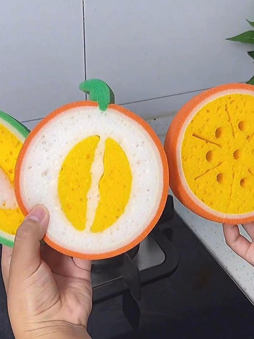 2个 随机发 可爱水果厨房清洁海绵块水果形状刷锅洗碗擦玻璃百洁布不沾油抹布 商品图2