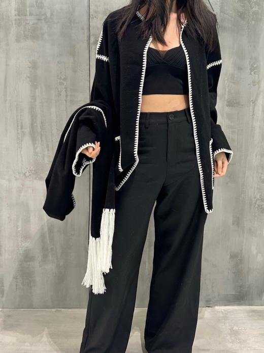 流苏围巾双面呢大衣 商品图4