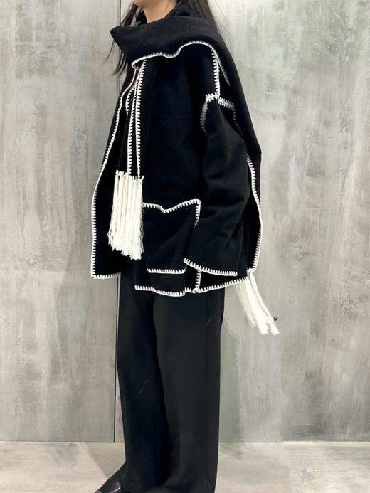 流苏围巾双面呢大衣 商品图1