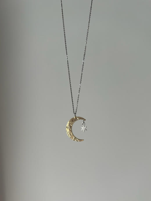 momoko｜18x14mm Crescent Moon & Star Necklace [项链 3色可选] 商品图0