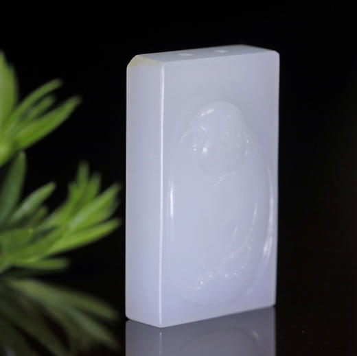 和田玉（羊脂白玉）玉牌挂件--玉佛21.63g 商品图1