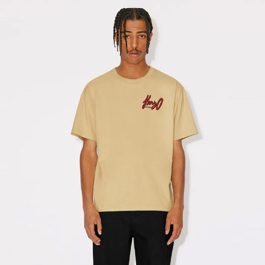 KENZO 高田贤三 男士棉质徽标印花圆领短袖T恤 浅黄色 FD65 TS119 4SG 12 商品图1