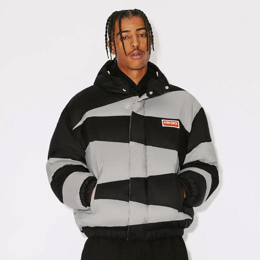 KENZO 高田贤三 男士刺绣徽标绗缝连帽羽绒服 混色 FD65 OU137 9NC 99J 商品图0