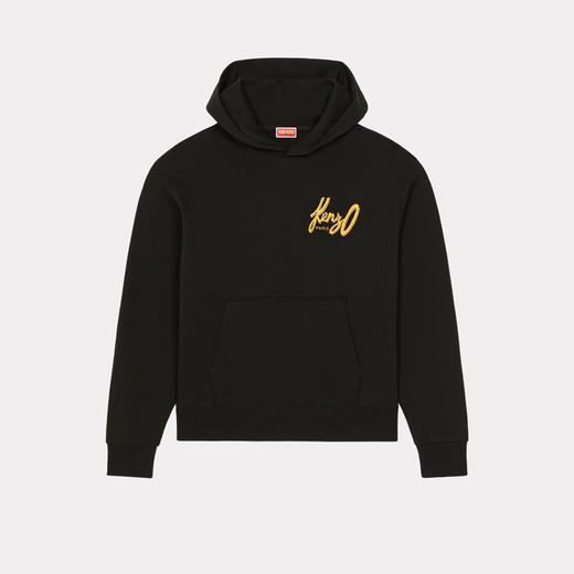 KENZO 高田贤三 男士棉质徽标印花连帽卫衣 黑色 FD65 SW087 4MF 99J 商品图0