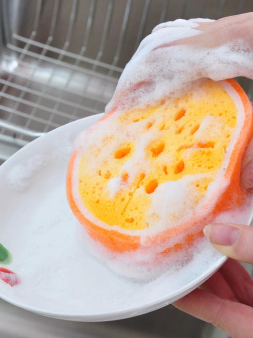 2个 随机发 可爱水果厨房清洁海绵块水果形状刷锅洗碗擦玻璃百洁布不沾油抹布 商品图5