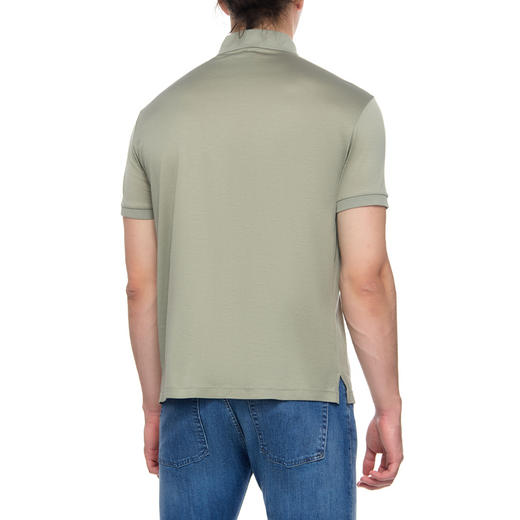 EMPORIO ARMANI 阿玛尼 男士莱赛尔纤维混纺平纹针织短袖 Polo 衫 绿色 8N1FB6 1JUVZ 0606 商品图2