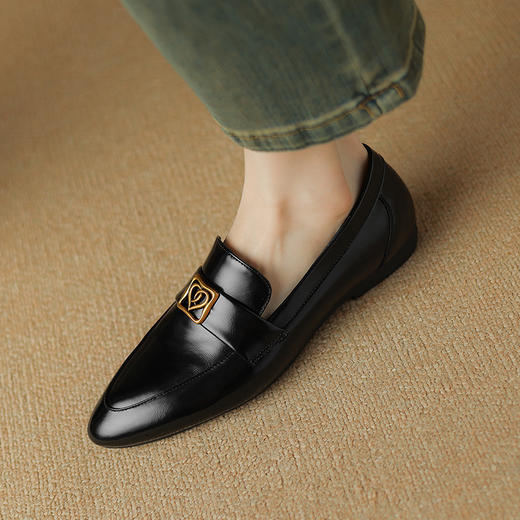 春季新款，真牛皮亮面尖头小皮鞋NX-8080 商品图4