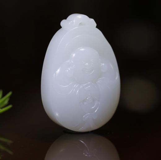 和田玉（羊脂白玉）玉牌挂件--玉佛31.62g 商品图1