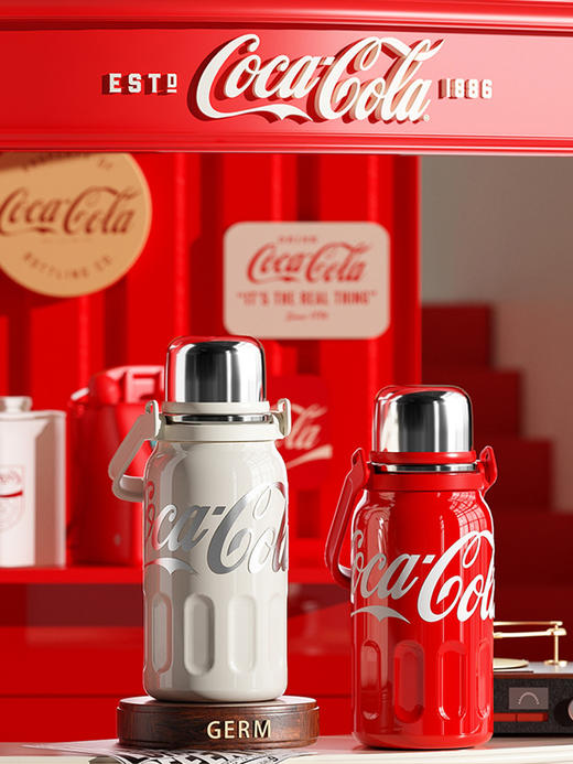 GERM可口可乐大容量保温杯婴幼儿水杯子女生2023新款不锈钢水壶800ML/1200ML 商品图1