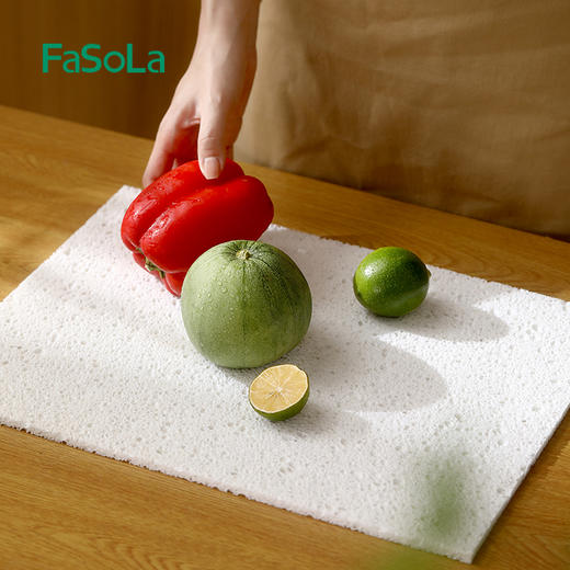 FaSoLa吸水垫厨房洗碗池台面沥水垫可裁剪木浆棉抹布防水置物垫 商品图3