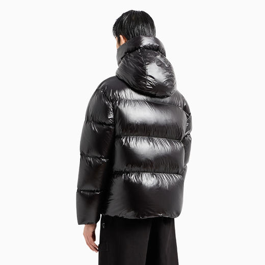 EMPORIO ARMANI 阿玛尼 男士防水绗缝尼龙连帽羽绒服 黑色 6R1B97 1NKZZ 0999 商品图2