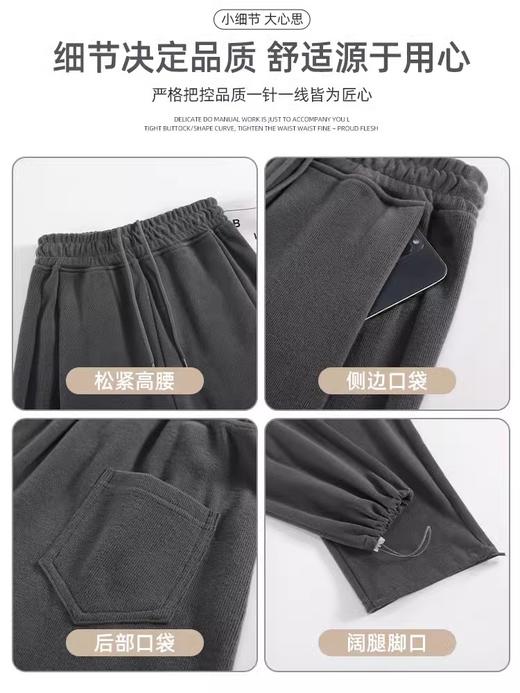 【保暖舒适，时尚百搭】冬季爆款，买了再也不想脱！新款羊羔绒运动裤，高腰保暖，舒适休闲。穿上它，瞬间潮流达人，时尚指数直线上升！小个子必备，加绒卫裤，温暖又显瘦。赶紧入手一条，秋冬美丽不用等！ 商品图3