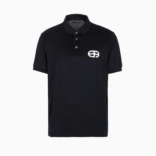 【二】EMPORIO ARMANI 阿玛尼 男士莱赛尔纤维混纺平纹针织短袖 Polo 衫 深蓝色 8N1FB6 1JUVZ 0920 商品图0