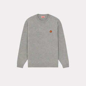 KENZO 高田贤三 男士“BOKE FLOWER”徽章刺绣羊毛针织衫 灰色 FD65 PU419 3LC 94