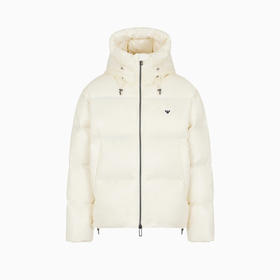 EMPORIO ARMANI 阿玛尼 男士防水绗缝尼龙连帽羽绒服 米色 6R1B97 1NKZZ 0128