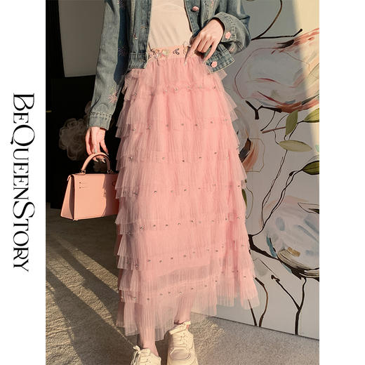 【孤品样衣，不退不换】【星漫飞纱】气质时髦重工百搭层次感半身蛋糕裙女装 商品图0