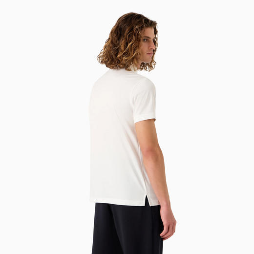 【一】EMPORIO ARMANI 阿玛尼 男士莱赛尔纤维混纺平纹针织短袖 Polo 衫 白色 8N1FB6 1JUVZ 0101 商品图2