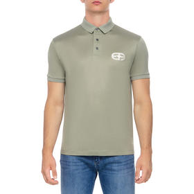 EMPORIO ARMANI 阿玛尼 男士莱赛尔纤维混纺平纹针织短袖 Polo 衫 绿色 8N1FB6 1JUVZ 0606