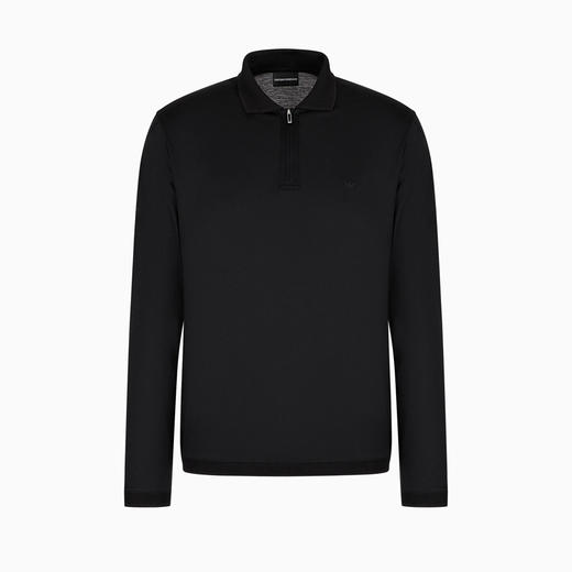 EMPORIO ARMANI 阿玛尼 男士常规版型长袖polo衫 黑色 6R1F85 1JUVZ 0999 商品图0