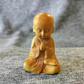 禅坐小沙弥°黄杨小摆件