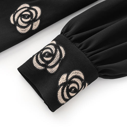 优雅气质，新款重工花朵刺绣名媛收腰遮肉气质连衣裙WLZD-2401709 商品图2