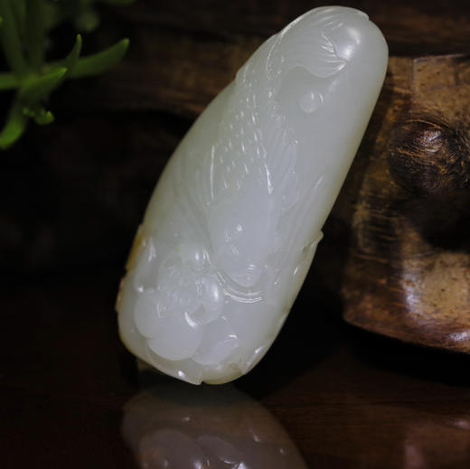 和田玉（白玉）独籽挂件-- 连年有余18.87g 商品图1