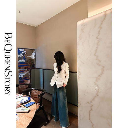 BeQueenStory 【一盏江南】国风手工盘扣设计感收腰新中式西装外套 商品图3