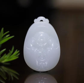 和田玉（羊脂白玉）玉牌挂件--玉佛31.62g