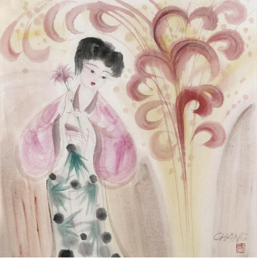 常金祥人物尺方《采花图》 商品图5