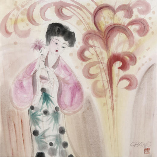 常金祥人物尺方《采花图》 商品图1