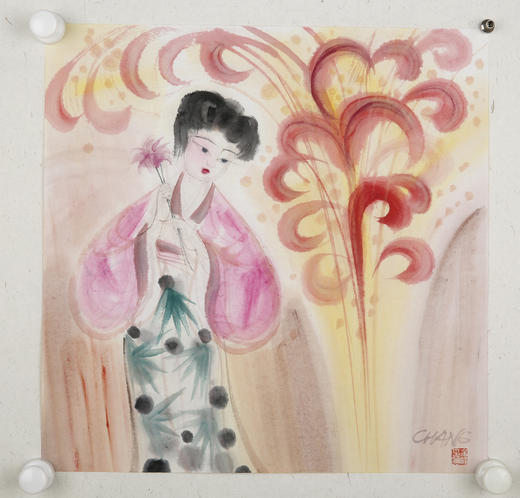 常金祥人物尺方《采花图》 商品图6