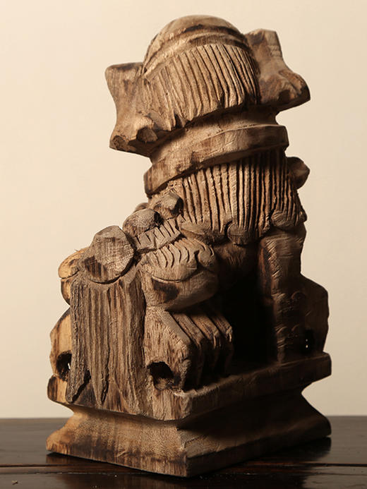 新中式创意木雕狮子摆件家居饰品酒柜客厅装饰品复古摆设工艺品手工雕 商品图3
