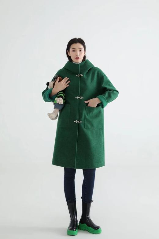 LNNNS 深绿色高领连帽大衣外套(羽绒内胆) 17442 商品图1