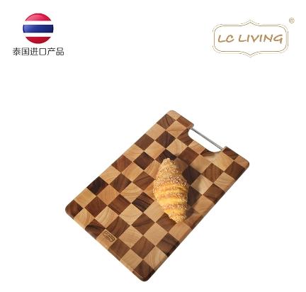 LC LIVING相思木棋盘格长方菜板带提手小号 商品图2