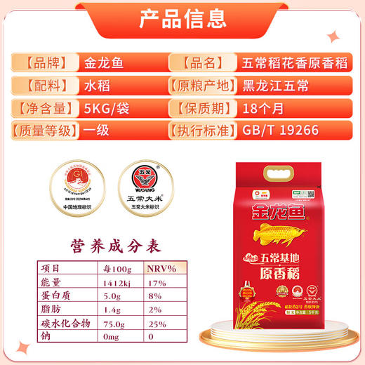 金龙鱼 乳玉皇妃 稻香贡米5KG/原香稻 东北大米 5KG 商品图5