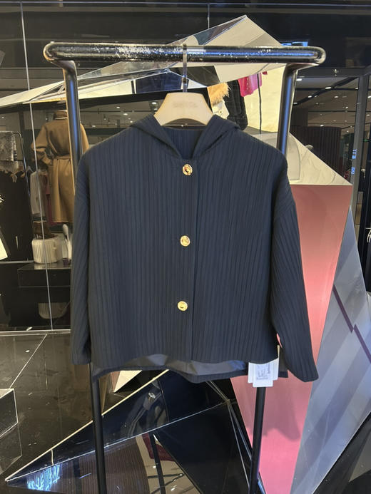 坑条肌理带帽外套 商品图0