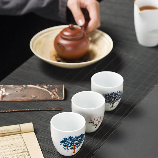 陶瓷冷热变色茶杯白瓷樱花杯主人杯单杯功夫茶具茶杯个人杯品茗杯 商品图6