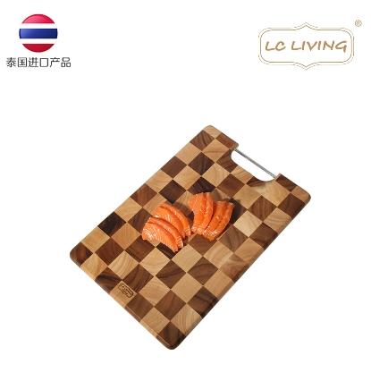 LC LIVING相思木棋盘格长方菜板带提手小号 商品图3