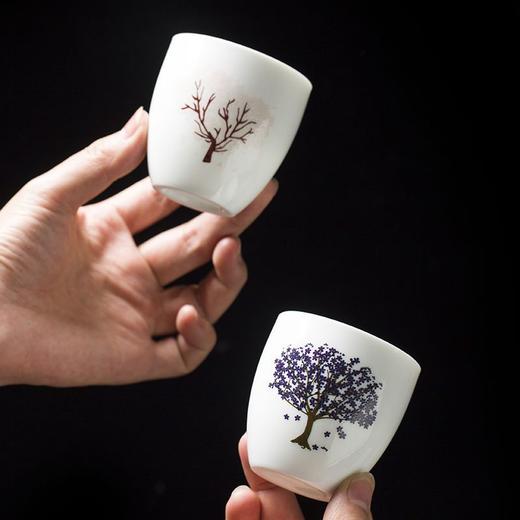 陶瓷冷热变色茶杯白瓷樱花杯主人杯单杯功夫茶具茶杯个人杯品茗杯 商品图8