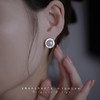 ALBB-日月轮丨设计款复古感天然白蝶贝圆形6A强光天然扁圆珍珠银针耳钉 商品缩略图2