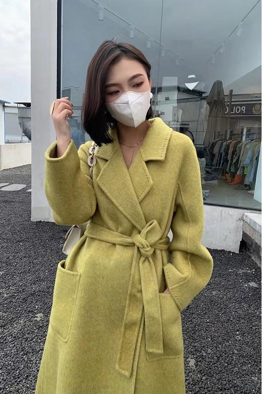 ESTELLICA 黄绿色简约大气羊毛大衣外套 17426 商品图3