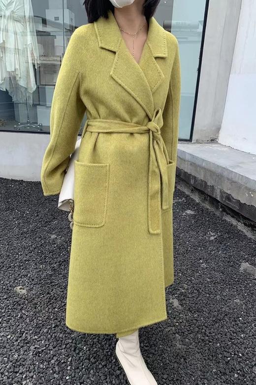 ESTELLICA 黄绿色简约大气羊毛大衣外套 17426 商品图0