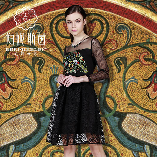 【伯妮斯茵】173S126--连衣裙--艺术的联姻--《宁静之美》 商品图0