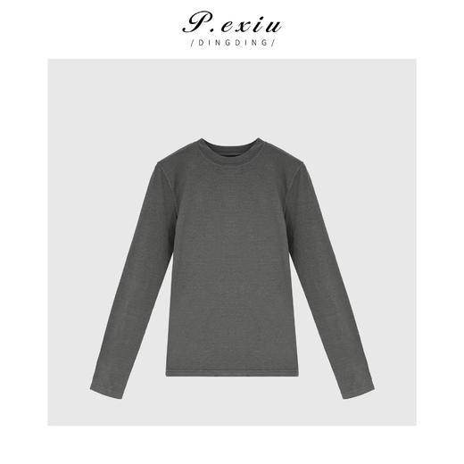 PanYiXiu/潘依绣秋冬新款宽松休闲百搭打底圆领长袖T恤 W-61727 商品图1