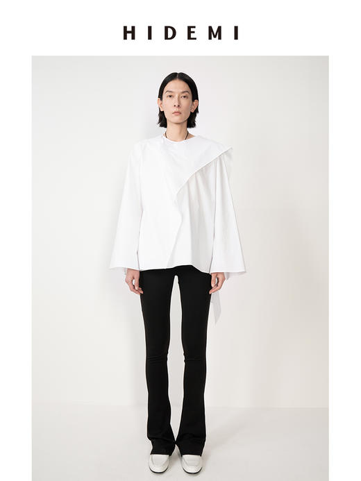 HIDEMI 极简丝巾设计感多穿式廓形衬衫上衣 商品图6