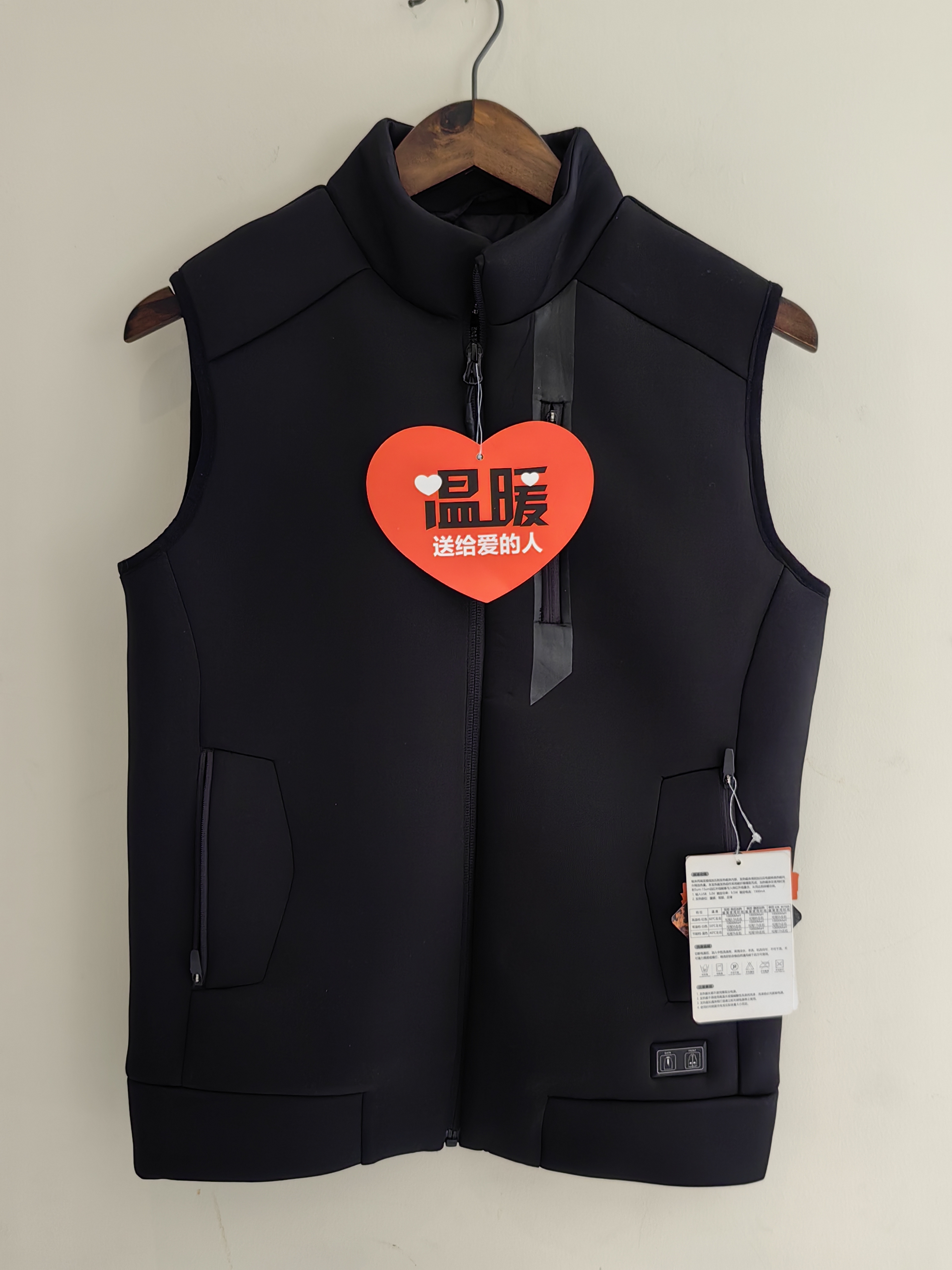 发热马甲160码（100斤左右）丢掉厚重外套！雪狼空焰冬季USB充电加热智能发热背心 全身保暖马甲