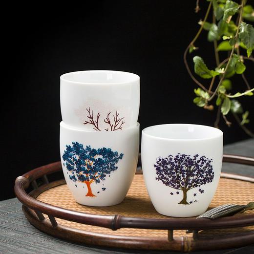 陶瓷冷热变色茶杯白瓷樱花杯主人杯单杯功夫茶具茶杯个人杯品茗杯 商品图2
