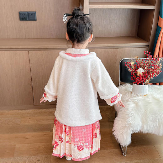 女童年服连衣裙，冬装儿童汉服古装冬季中国风加绒小女孩马面裙汉服PJX-TS36 商品图3