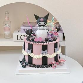 黑巢-发光库洛米翻糖生日蛋糕