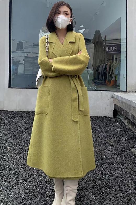 ESTELLICA 黄绿色简约大气羊毛大衣外套 17426 商品图2